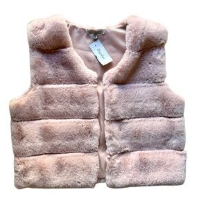 Light pink faux fur fluffy vest size medium, costume, festival NWT